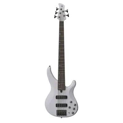 Bajo eléctrico Yamaha TRBX505 de 5 cuerdas activo/pasivo color blanco translúcido