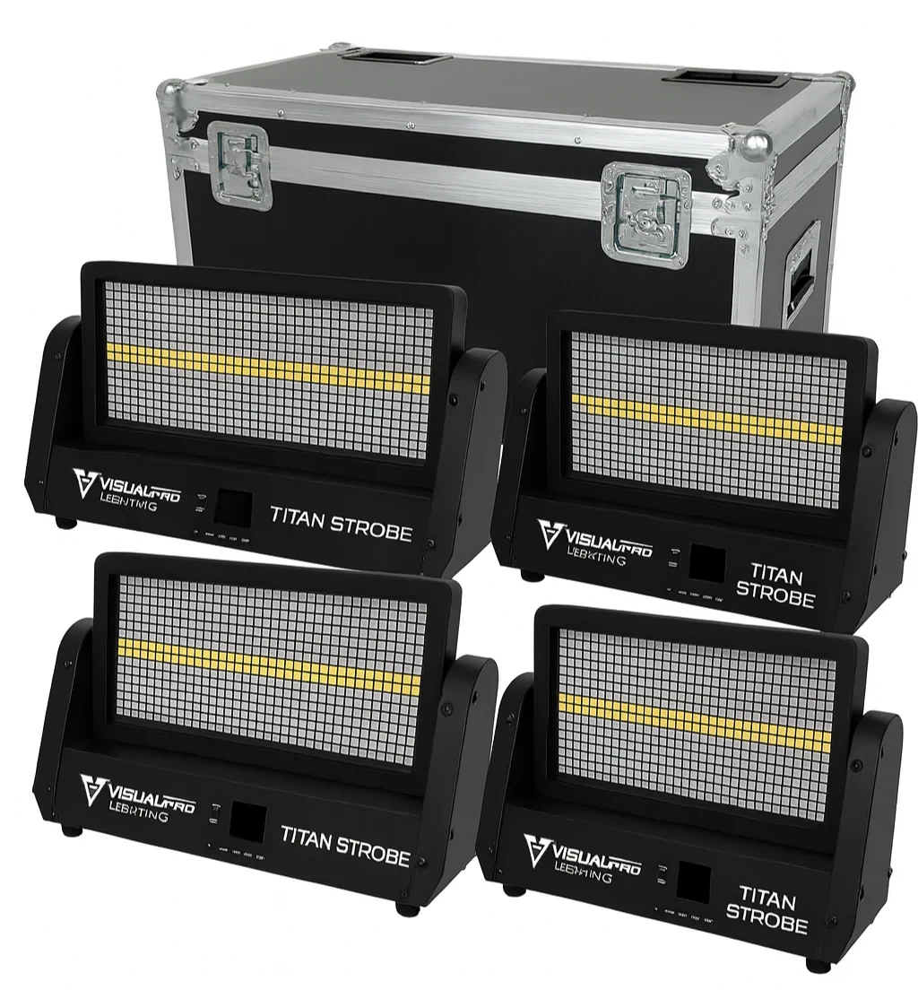 Kit de Estrobos LED Visual Pro Titan-Strobo 4 RGB+W para Interior