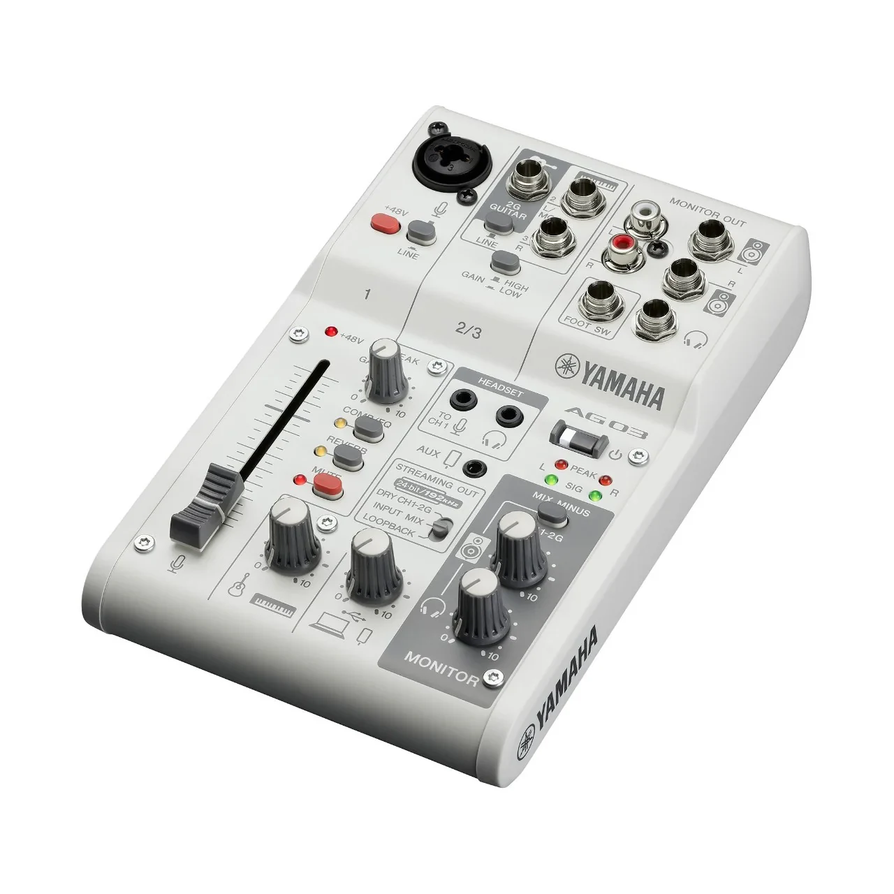 Yamaha AG03MK2 Mezcladora de Transmisión en Vivo color blanco