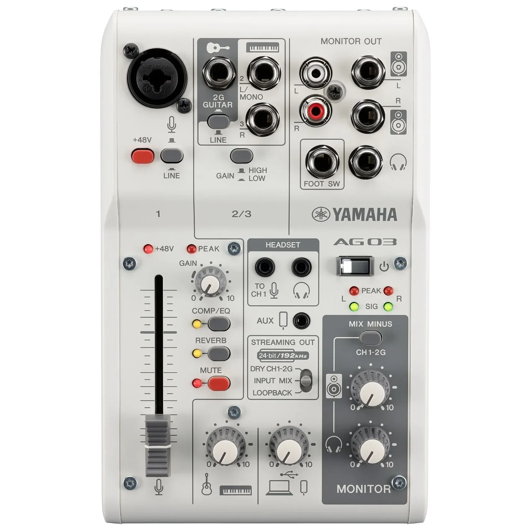 Yamaha AG03MK2 Mezcladora de Transmisión en Vivo color blanco - Imagen 3