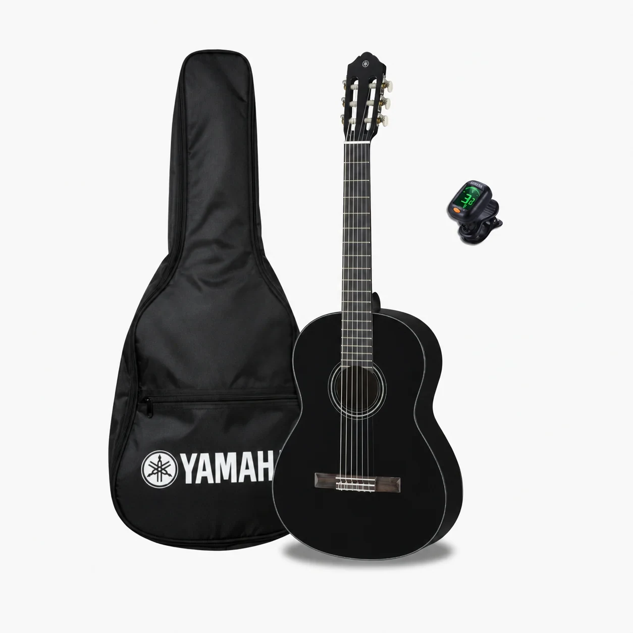Yamaha C40BL Paquete de Guitarra Acústica con Funda y Afinador