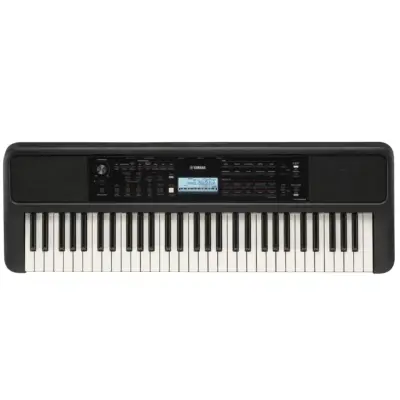 Teclado portátil Yamaha PSR-E383 con adaptador y soporte de partitura