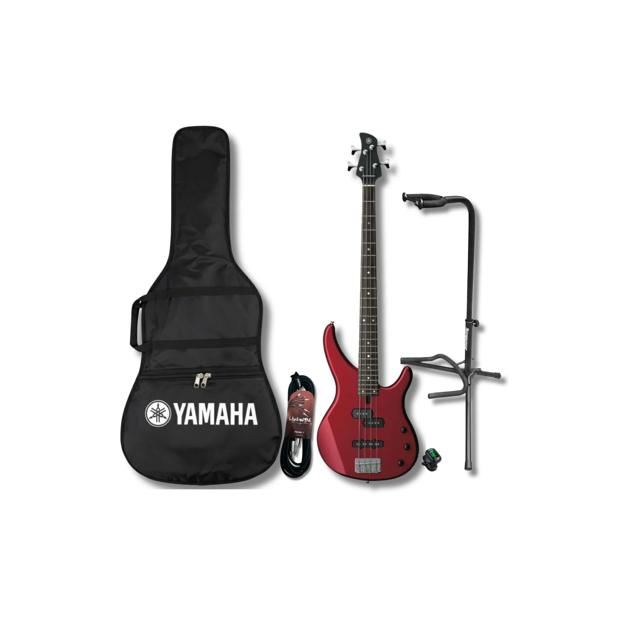 Yamaha TRBX174RM Paquete Completo de Bajo Eléctrico con Funda, Base, Cable y Afinador