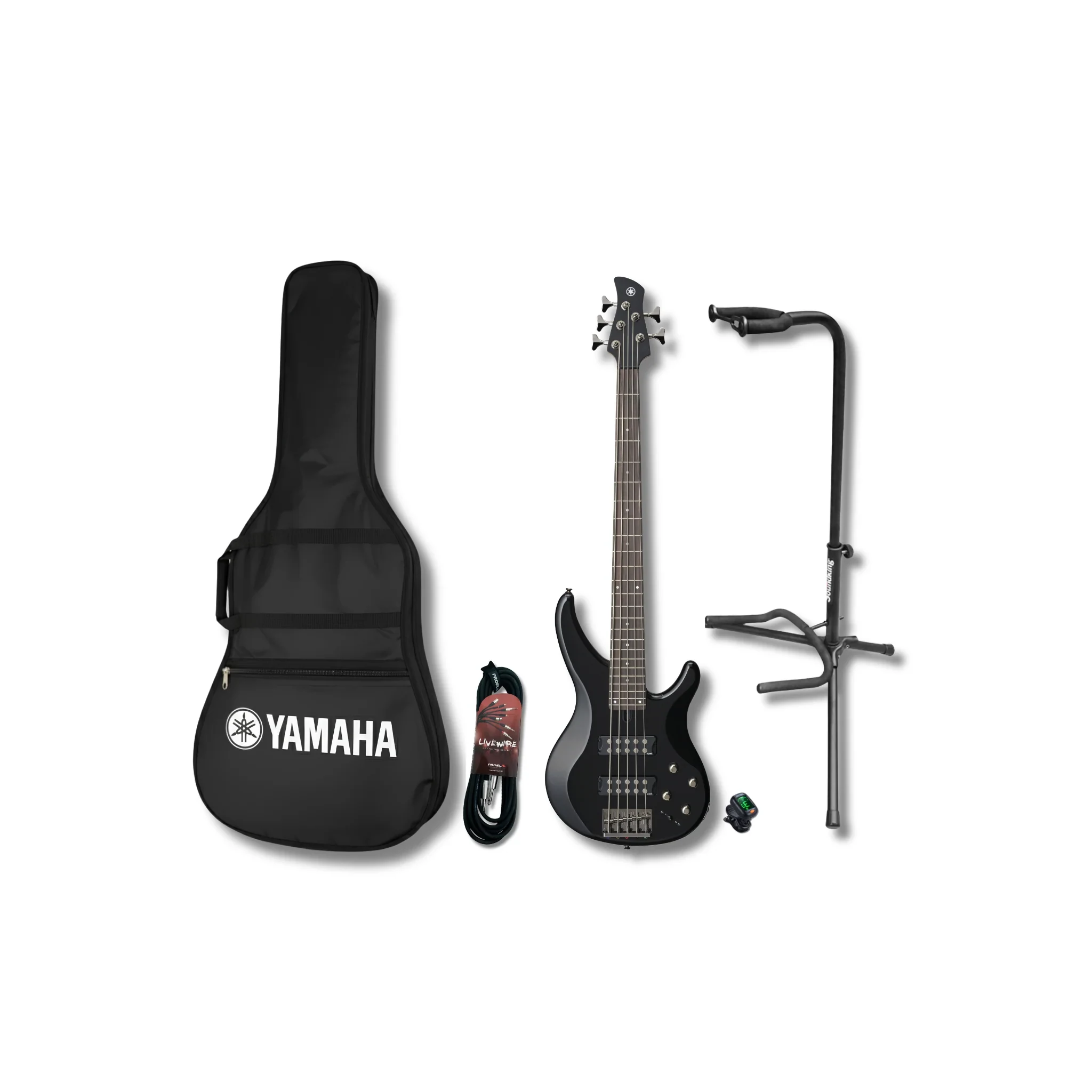 Yamaha TRBX305 Bajo Eléctrico de 5 Cuerdas con Funda, Base, Cable y Afinador