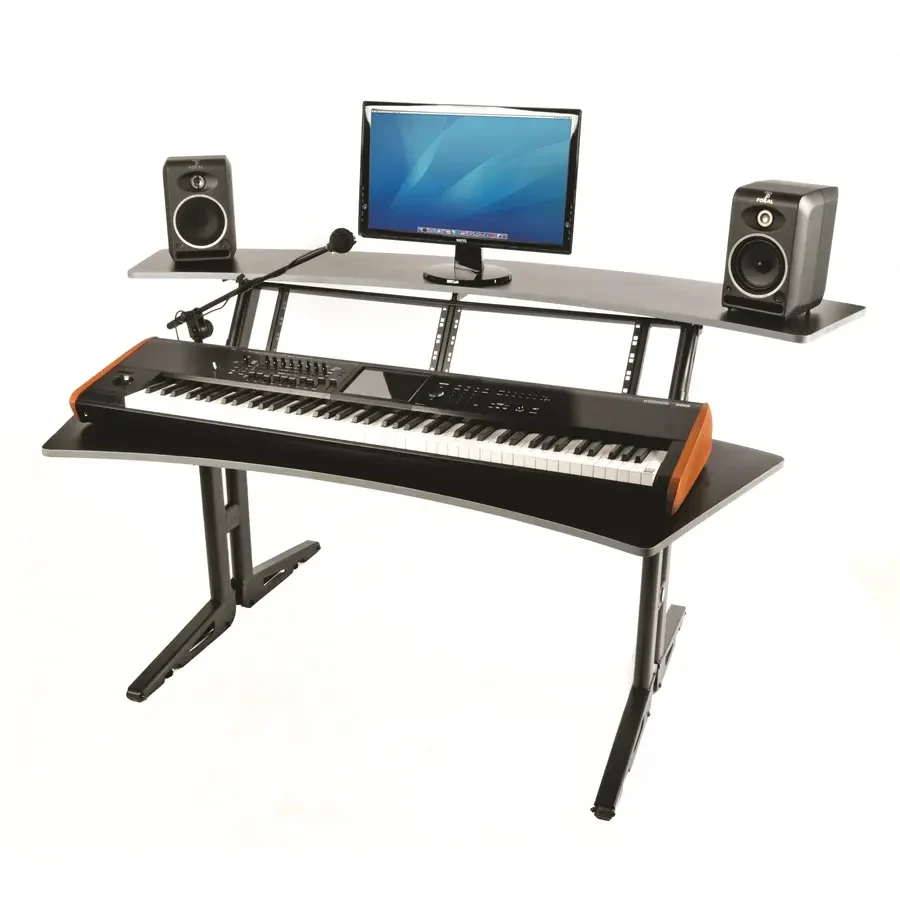 Mesa para Estudio Profesional Quiklok Z/630BK con Rack de 8 Espacios - Imagen 2