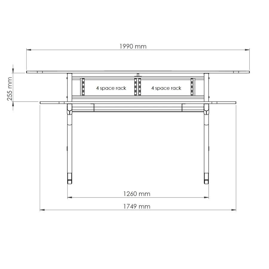 Mesa para Estudio Profesional Quiklok Z/630BK con Rack de 8 Espacios - Imagen 5